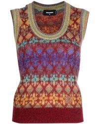 DSquared² - Débardeur En Jacquard À Patch Logo - Lyst