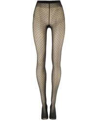 Wolford - Semi-Transparente Strumpfhose Mit Punktemuster - Lyst