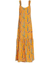 Etro - Robe Longue Volantée À Motif Cachemire - Lyst