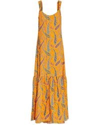 Etro - Robe Longue Volantée À Motif Cachemire - Lyst