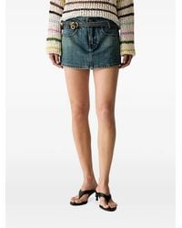 Miss Sixty - Belted Denim Shorts - Lyst