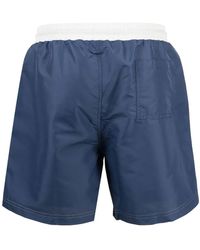 Brunello Cucinelli - Drawstring Logo Swim Shorts - Lyst