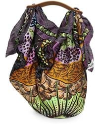 Atelier Vlisco - Abstract-Print Leather-Strap Backpack - Lyst