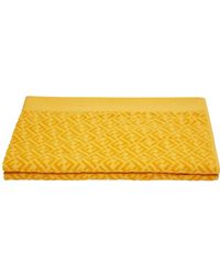 Fendi Ff Logo Beach Towel - Yellow