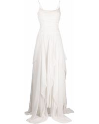 Loulou Draped Silk Maxi Dress - White