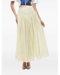 Stella McCartney - Striped Pleated Long Skirt - Lyst