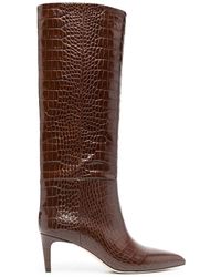 Paris Texas - Brown 65 Mock Croc Knee-high Leather Boots - Women's - Calf Leather - Lyst