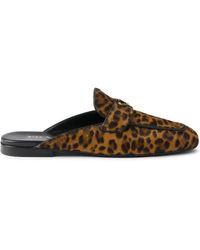 Prada - Mules En Cuir À Imprimé Léopard - Lyst