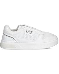 EA7 - New Premium Court Logo-Print Panelled Sneakers - Lyst