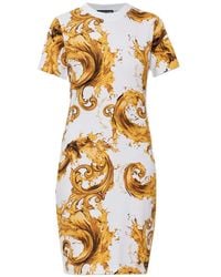 Versace Jeans Couture - Barocco-Print Mini Dress - Lyst