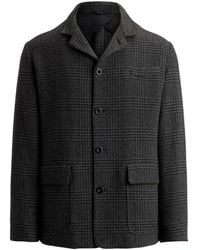 Ralph Lauren - Glen-Check Suede-Trim Cashmere Jacket - Lyst