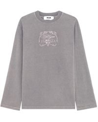 MSGM - T-Shirt À Manches Longues - Lyst