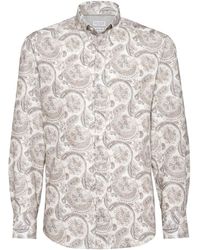 Brunello Cucinelli - Paisley-Print Cotton Shirt - Lyst