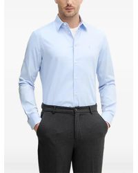 Trussardi - Slim-Fit Buttoned Embroidered Shirt - Lyst