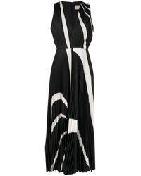 Elie Saab - Graphic-print Pleated Long Dress - Lyst