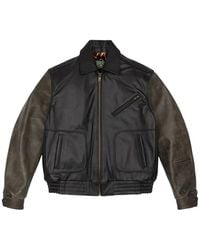 DENIM TEARS - Colour-Block Leather Jacket - Lyst