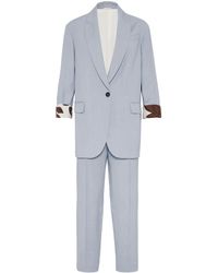 Brunello Cucinelli - Viscose And Linen Fluid Twill Matching Set With Mon - Lyst