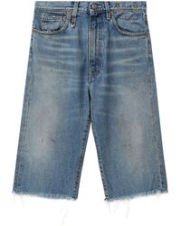 R13 - Frayed-edge Denim Shorts - Lyst