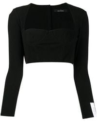 ROKH - Cropped Sweetheart Neck Top - Lyst