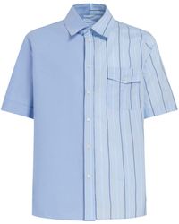 Marni - Colour-block Striped Cotton Shirt - Lyst