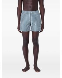 Moncler - Stripe-Pattern Drawstring Swim Shorts - Lyst