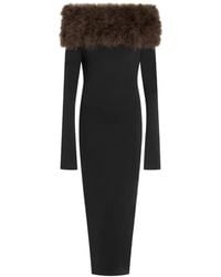 16Arlington - Canter Feather-Trim Midi Dress - Lyst