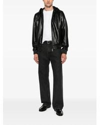 SERGIO MORETTI FIRENZE - Hooded Leather Jacket - Lyst