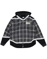 Rhude - Check-Pattern Hybrid Hoodie - Lyst