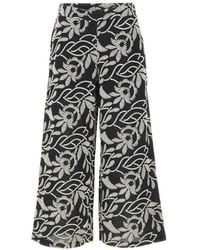 Elena Miro - Pantaloni Con Ricamo A Fiori - Lyst