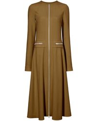 Proenza Schouler - Zipped-pocked Long-sleeved Midi Dress - Lyst