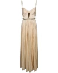 Nissa - Crystal-Detail Chiffon Maxi Dress - Lyst