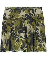 ARMANI EXCHANGE - Leaf-Print Mini Skirt - Lyst