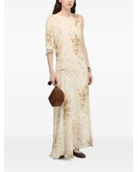 Semicouture - Serena Floral-Print One-Shoulder Maxi Dress - Lyst