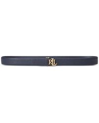 Ralph Lauren - Logo-Plaque Pebbled Belt - Lyst