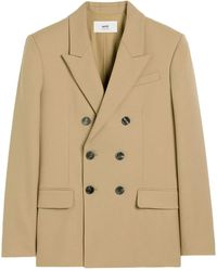 Ami Paris - Double Breasted Virgin Wool Blazer - Lyst