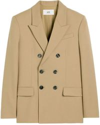 Ami Paris - Double Breasted Virgin Wool Blazer - Lyst