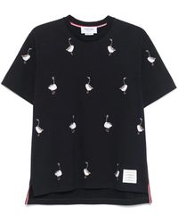 Thom Browne - Embroidered-Motif T-Shirt - Lyst