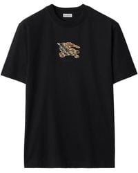 Burberry - Equestrian Knight-Check Cotton T-Shirt - Lyst