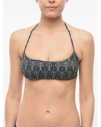 KARL LAGERFELD - Halterneck Logo-Print Bikini Top - Lyst