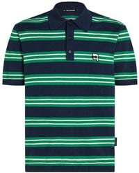 KARL LAGERFELD - Ikon-Patch Striped Polo Shirt - Lyst