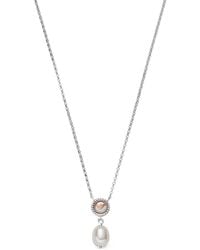 Emporio Armani - Pearl Pendant Necklace - Lyst