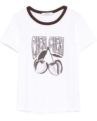 Dorothee Schumacher - Rundhals-T-Shirt mit Kirschen-Print - Lyst