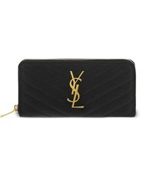 Saint Laurent - Portemonnaie Monogram aus Leder - Lyst