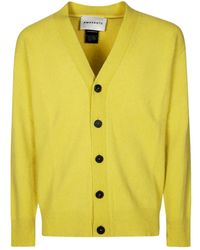 Amaranto - Cardigan Boutonné À Col V - Lyst