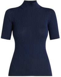 Versace - Medusa-plaque Ribbed-knit Wool Top - Lyst