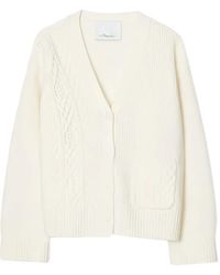 3.1 Phillip Lim - Cable-Knit V-Neck Cardigan - Lyst