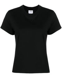 Courreges - T-shirt ac straight nera in cotone - Lyst