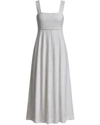 DKNY - Tie-Back Sleeveless Midi Linen Dress - Lyst