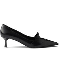 Prada - 55Mm Two-Tone Brushed-Leather Pumps - Lyst