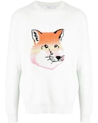 Maison Kitsuné - Fox Round-Neck Cotton Jumper - Lyst